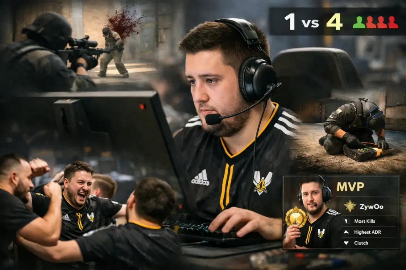 Как ZywOo приносит победные раунды: размены, клатчи и первые дуэли