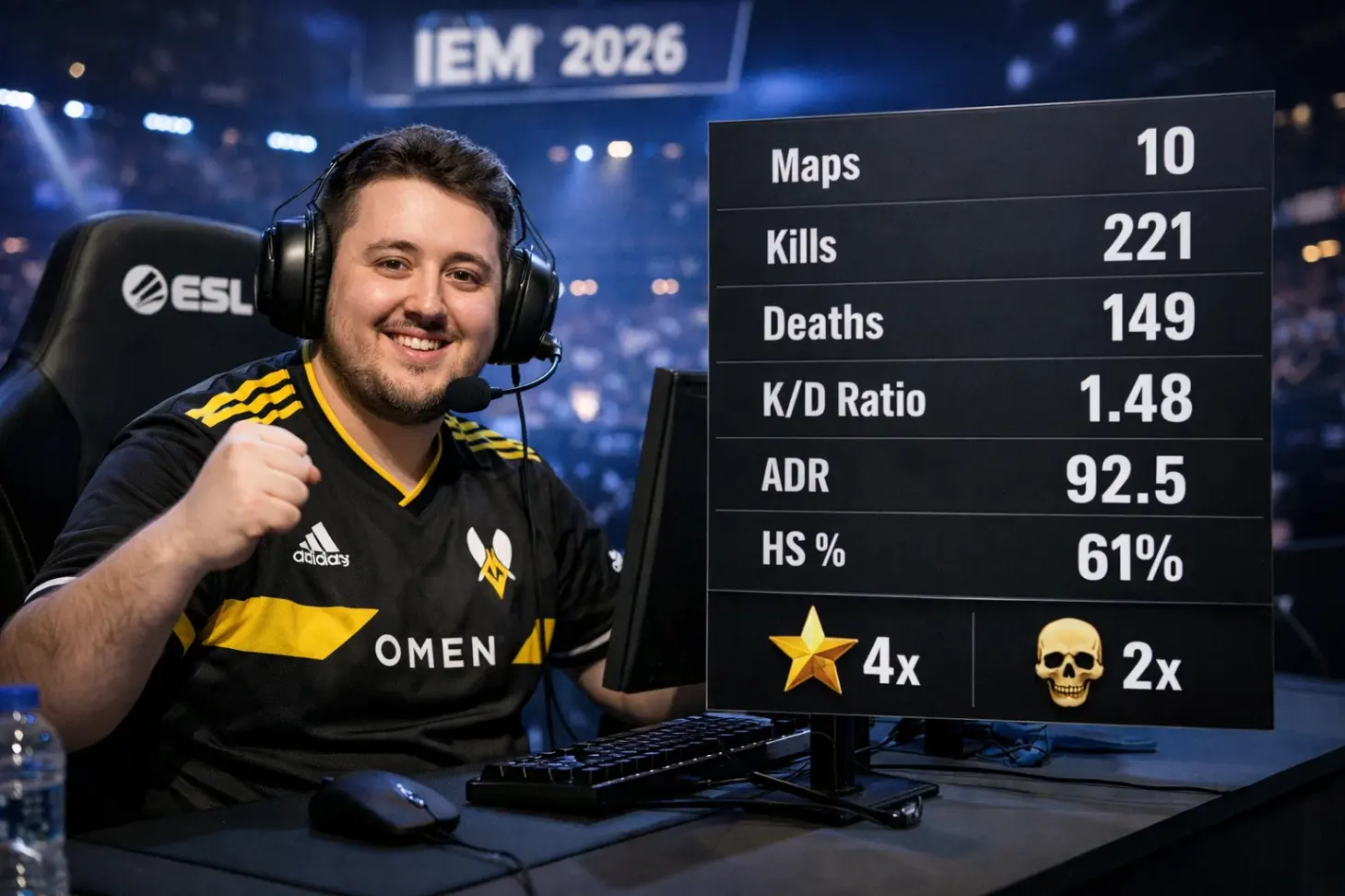 Выступление ZywOo на IEM 2026: статистика по матчам и ключевые даты